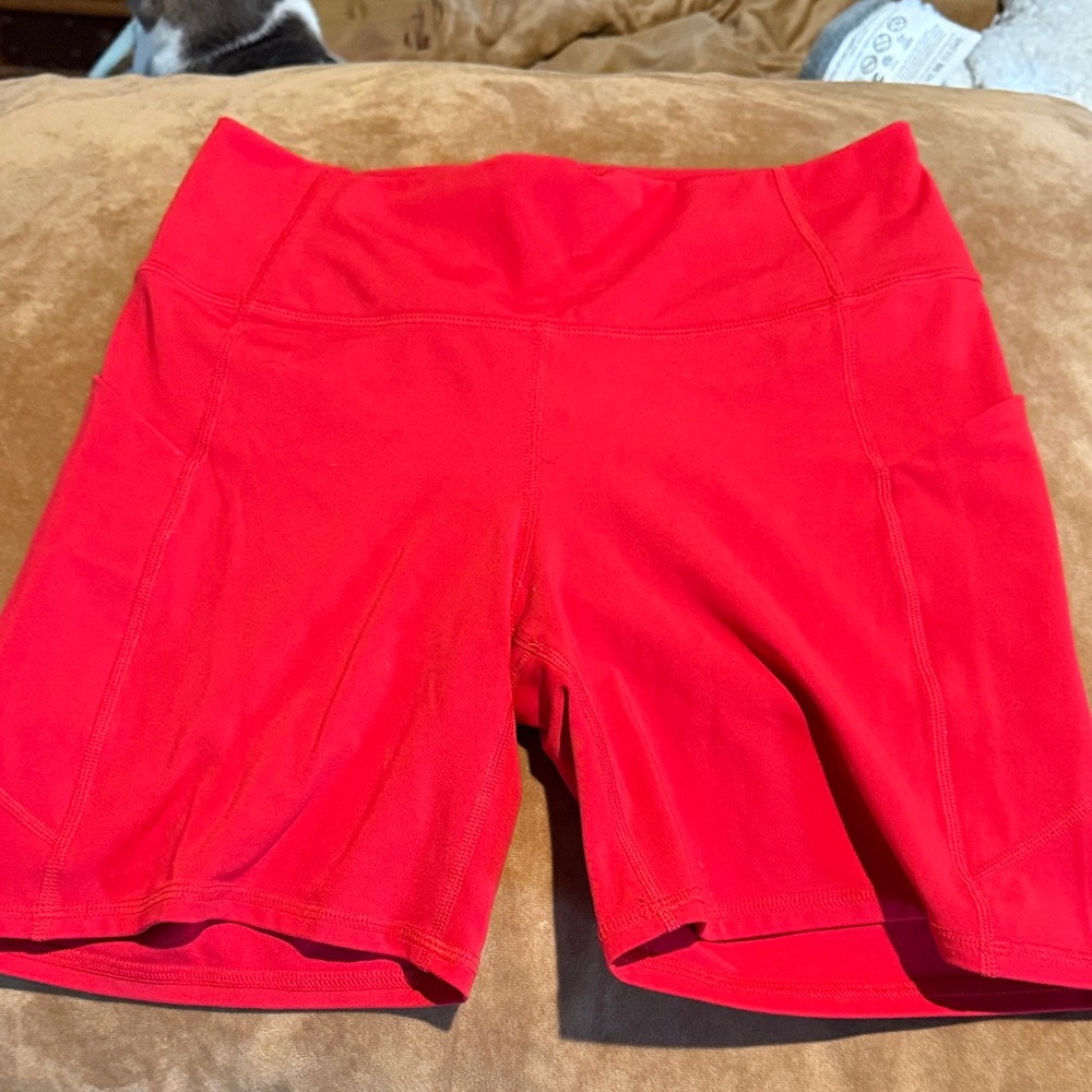 Fabletics Vibrant Red Bike Shorts